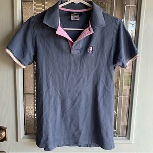 52. Size Small PSYCHO BUNNY Blue Polo Shirt